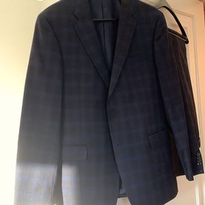 New two piece suit with tags. Tommy Hilfiger. Navy plaid.